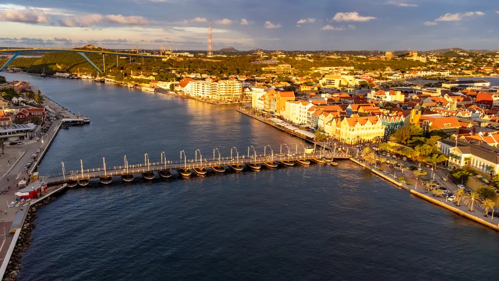 Queen Emma Bridge in Willemstad Curacao