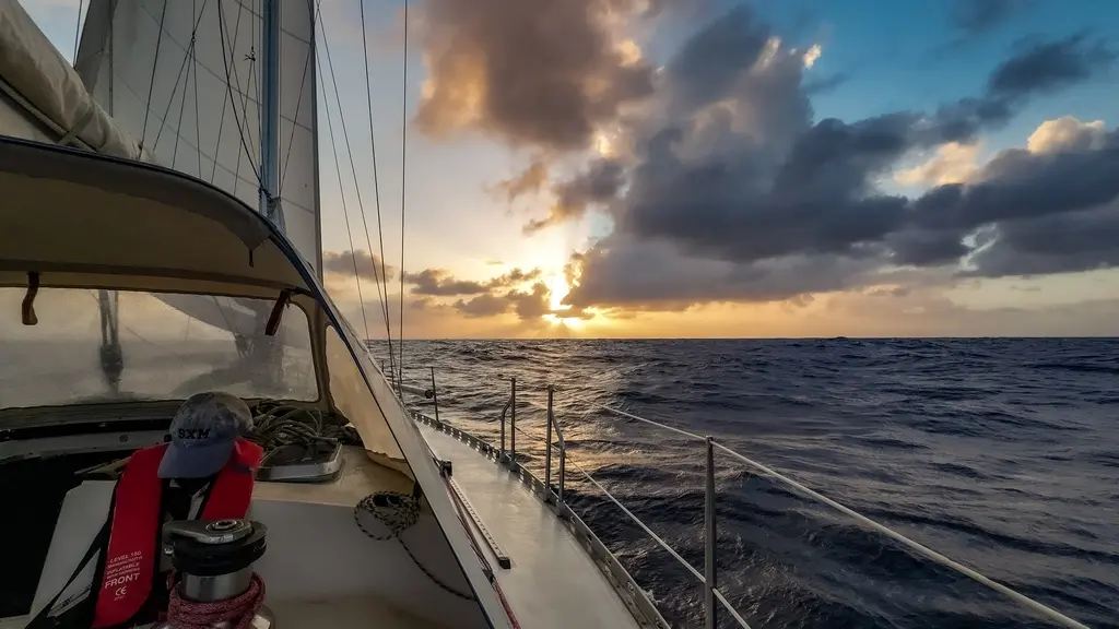 sunset on passage sailing from curacao to panama sunset on passage sailing from curacao to panama